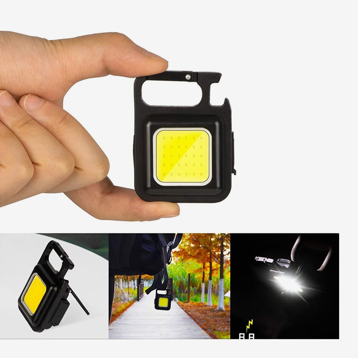 Rechargeable Mini Flashlight 3 Light Modes Portable Pocket Light With Folding Bracket Bottle Opener And Magnet Base For Camping,hiking