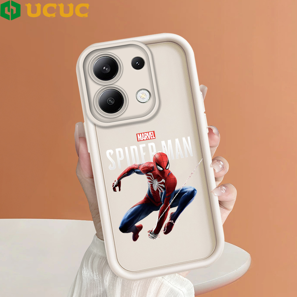 UCUC for Redmi Note 13 4G Note 13 Pro+ Xiaomi Poco X6 M6 Pro Back Cover Cool Spider Man Soft Silicone Square Ladder Phone Case