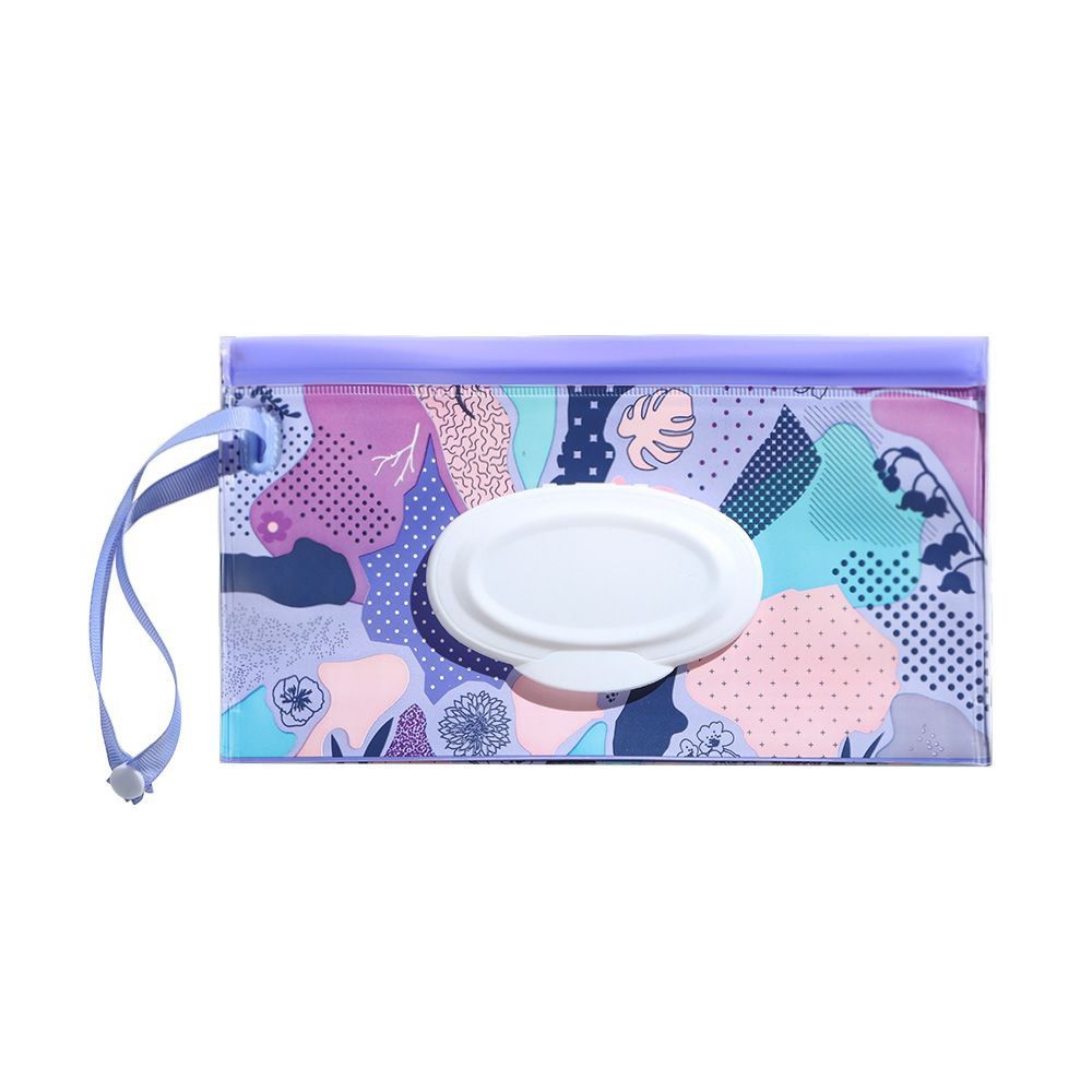 Cute EVA Snap-Strap Cartoon Flip Cover Baby Stroller Accessory Wet Wipe Pouch Wipes Holder Case Wet Wipe Bag Tissue Box
