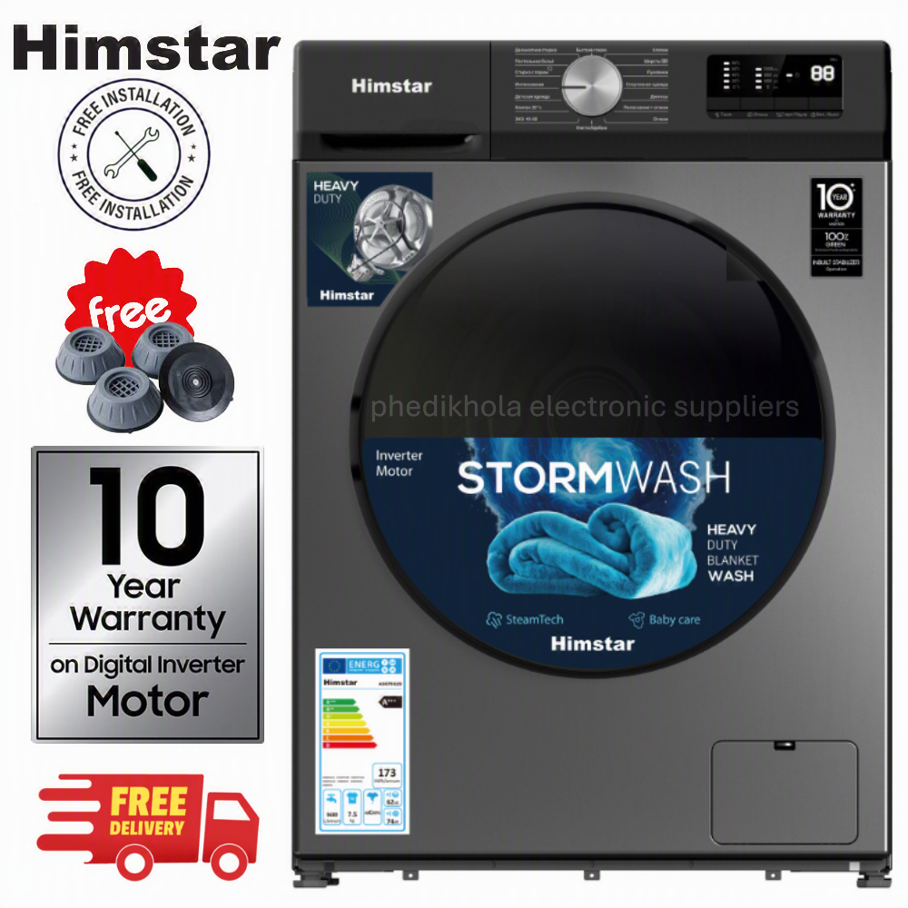 Himstar 8 kg fully Automatic Front Load Washing Machine - HWFAW82ITK/NJ ENERGY SAVING , STEAM WASH ,STORM WASH ( latest model 2026)