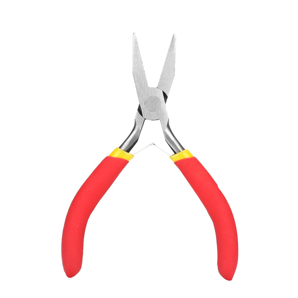 Convenient 5 Inch TU-505 Needle Nose Pliers Plastic Handle Chrome Vanadium Steel Toothless Needle Nose Pliers Lightweight Silver Mini Needle Nose Pliers DIY Projects