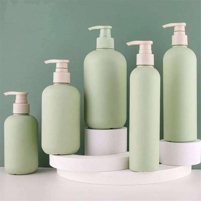 Avocado Green Empty Plastic Lotion Shampoo Bottle Cosmetic Container Acrylic Pump Head 200ml 300ml 500ml Refillable Bottles
