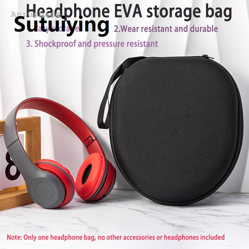 Sutuiying Fashion Anrushide Headworn EVA earphone bag storage bag，Anti drop and anti pressure， Portable Used for Iron Triangle B O forSony JBL forEdifier 20NB