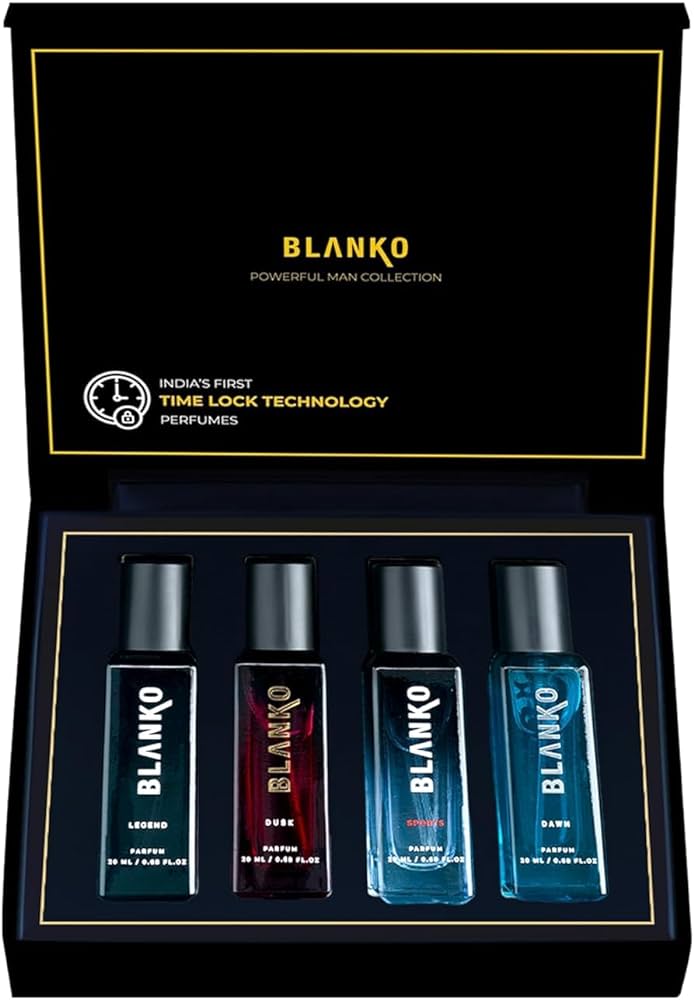 Blanko Powerful Man Collection Perfume Set for Men Long Lasting Scent Parfum (4x20ml)