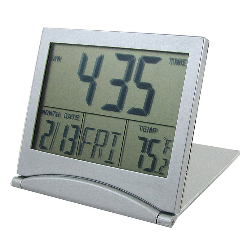JINMY 2X Foldable Battery Supply Desktop Calendar Temperature Digital Alarm Clock
