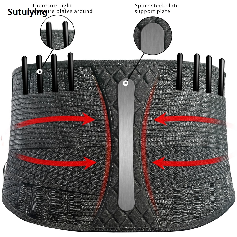 Sutuiying 1PC Lumbar Support Waist Pain Back Injury Support Brace For Fitness Hot Selling Sports Weight Lifting Belt Sports Safety Corrector Men Women