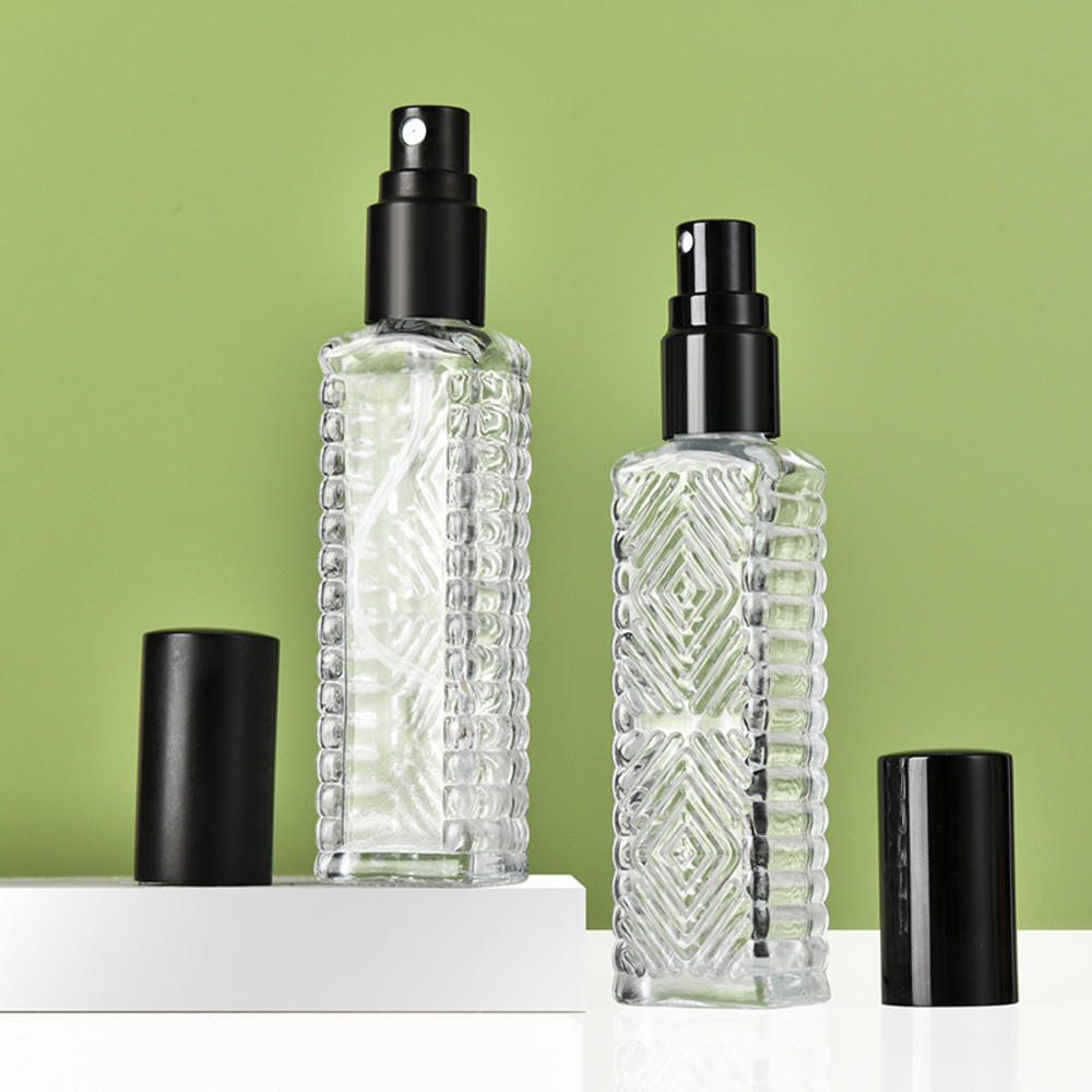 Glass Perfume bottle 5ml Press Portable Glass bottle Small Spray Press bottle for Travel Cosmetic Personal care Fragrance Gift