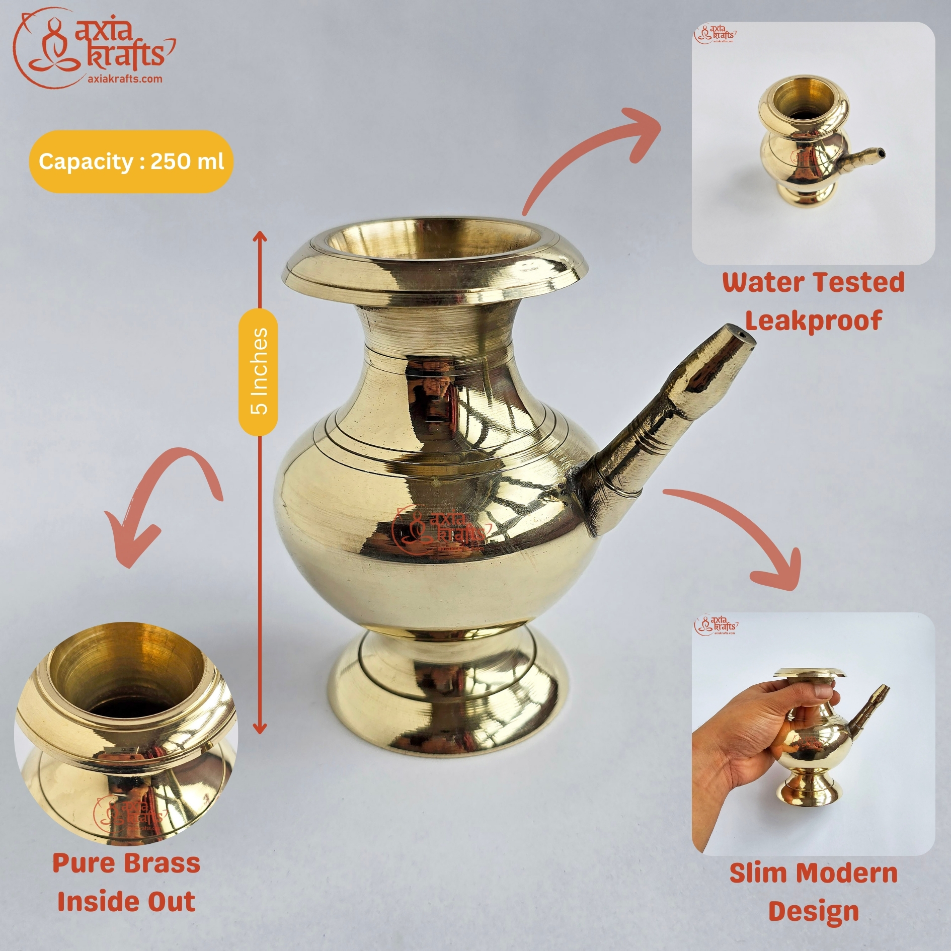 Axia Krafts Brass Puja Karuwa 5 Inches Pooja Karuwa Dhalot Karuwa Axia Krafts