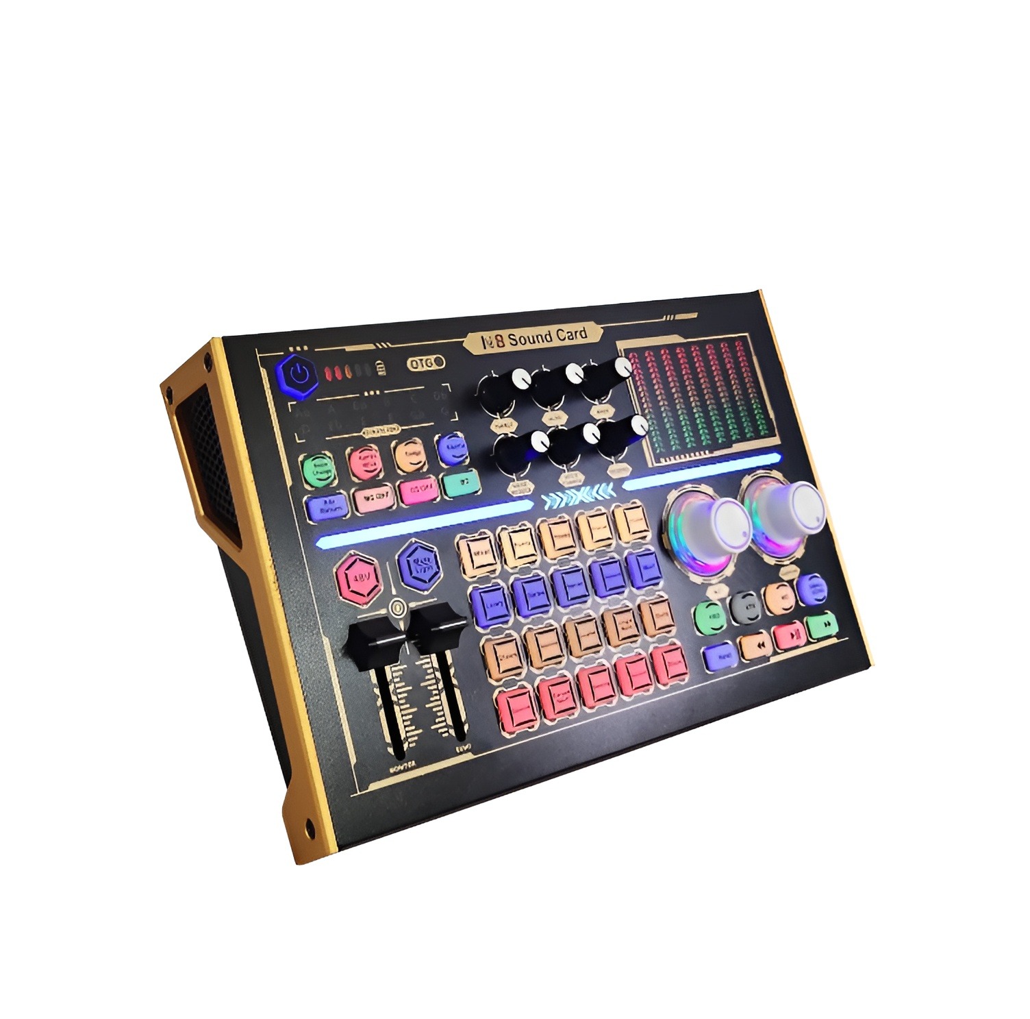 GAX-N8 Professional Recording Soundcard PC Mobile Phone Live Broadcast Sound Card Mixer Set Support 48V Mic PhPodcast Equipment