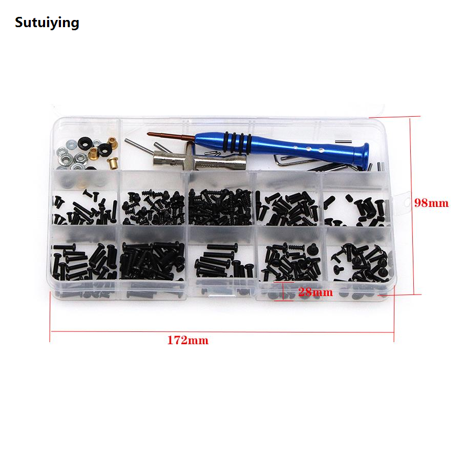 Sutuiying RC Car Tool Metal Screws Nuts Box Kit Set Allen Key Machine Wire New Bolt Wrench for Wltoys 1/14 144001 Model Toy Part Accessories