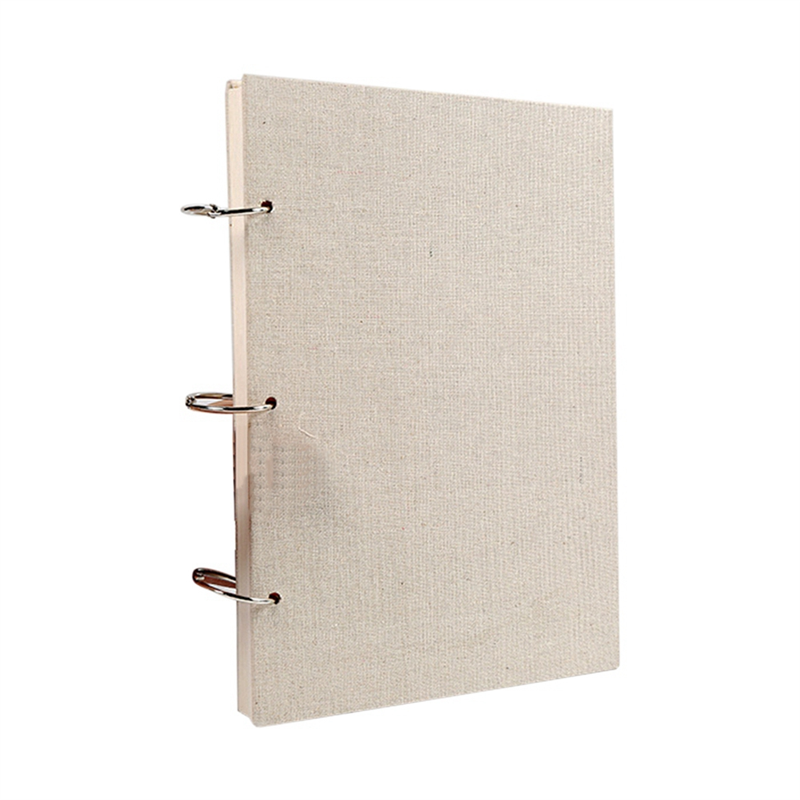 Sketchbook Linen Hardcover 120 Pages 160GSM Thick Refillable Loose Leaf Notebook(16K)