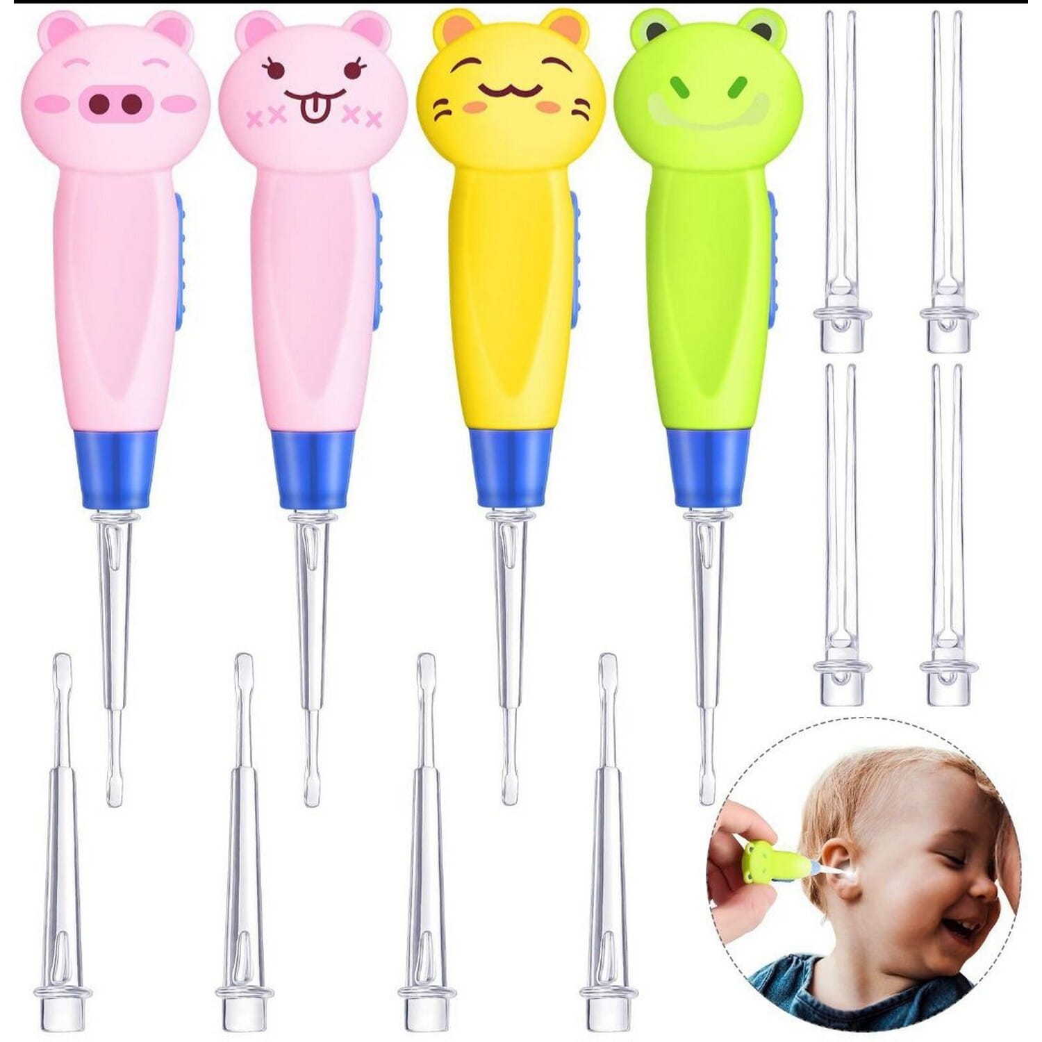 Baby Ear Dirt Wax Removal Kit With LED Light Visual Technology