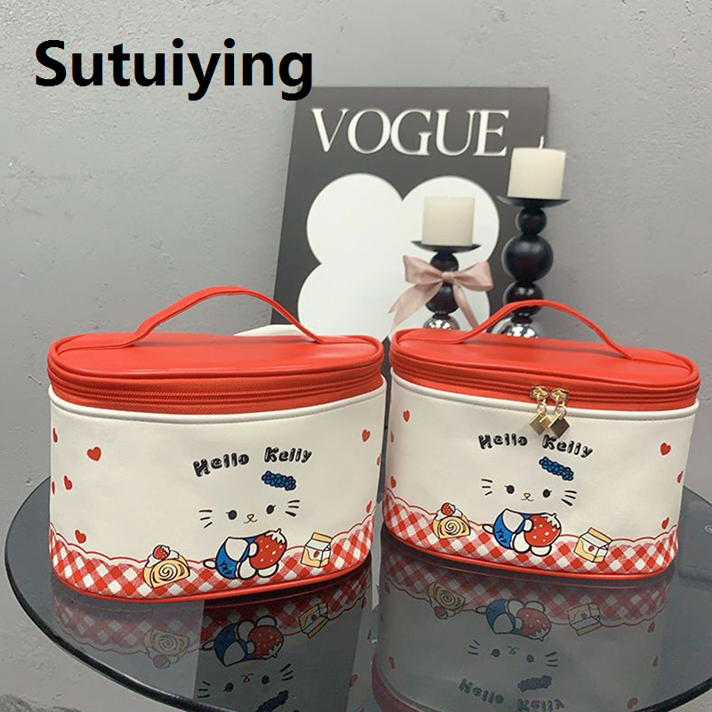 Sutuiying Cute Hello Kitty Cosmetic Bag Large Capacity Storage Bag Waterproof Portable Handbag Gift GJCUTE | Fashion New Design hand bag