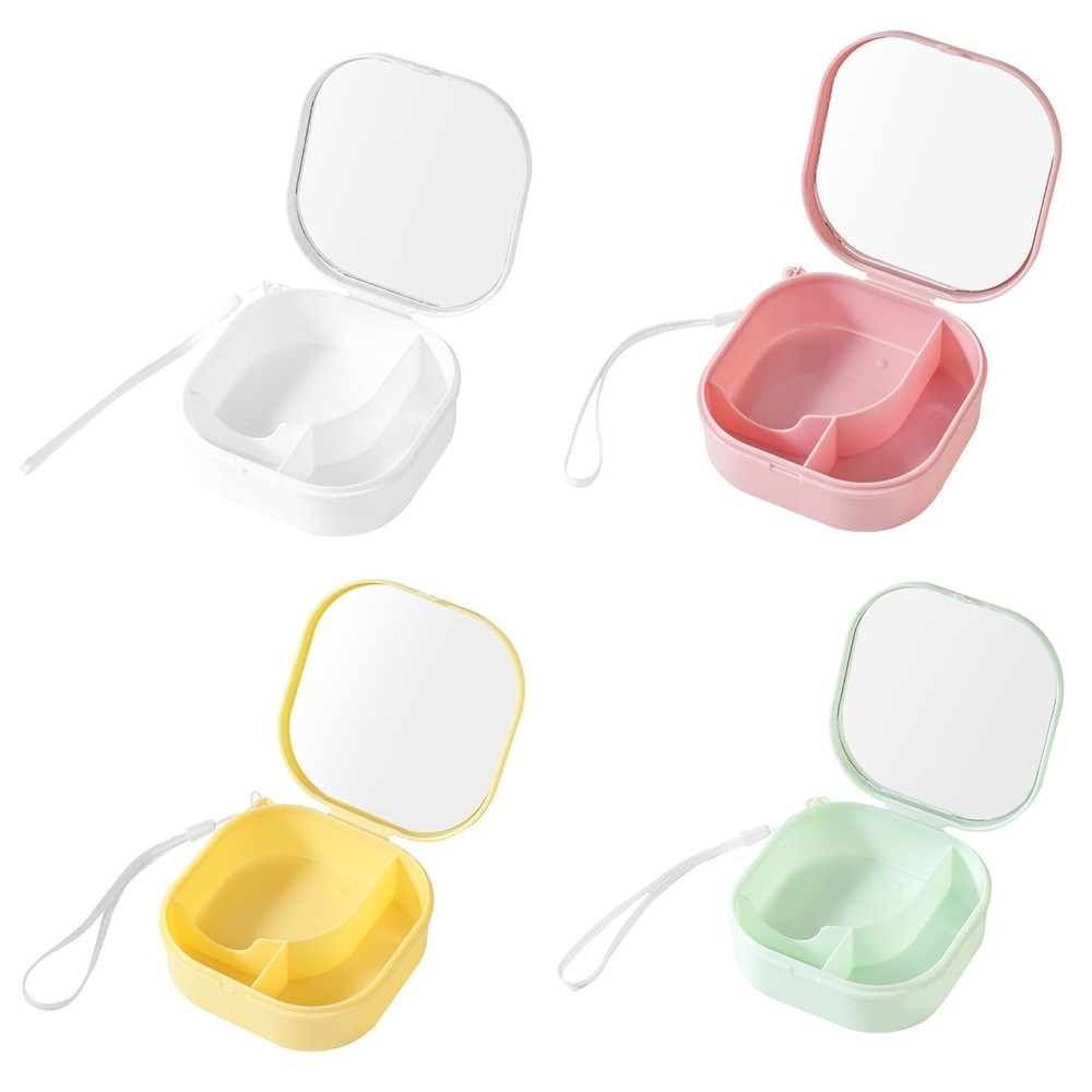 Colorful Mini Cosmetic Storage Box Portable Versatile Jewelry Box with Mirror Exqustite Hair Accessory Box for Women Girls