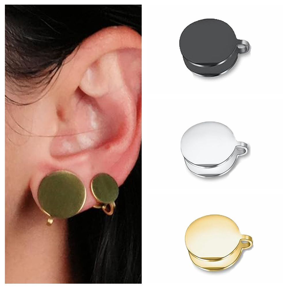 New Design Stainless Steel Pressure Earrings Black Color Gold Color Cartilage Ear Cuff Non-pierced Creative Keloid Pressure Earrings for Swelling