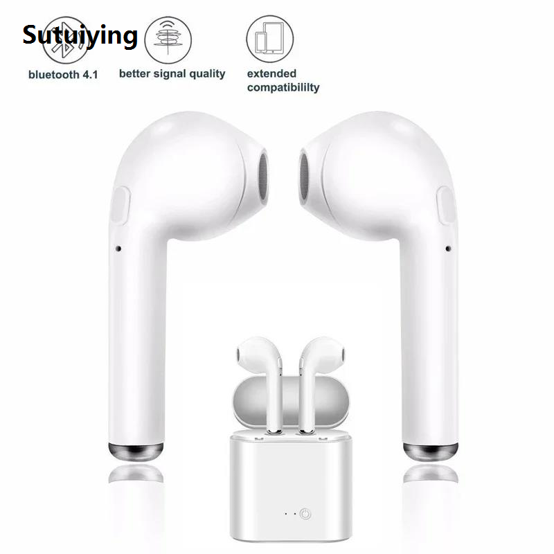 Sutuiying Original i7s TWS Fone Wireless Earphones Bluetooth Headphones with Fashion Charging Box Earbuds for Smart Phone Xiaomi Samsung Huawei