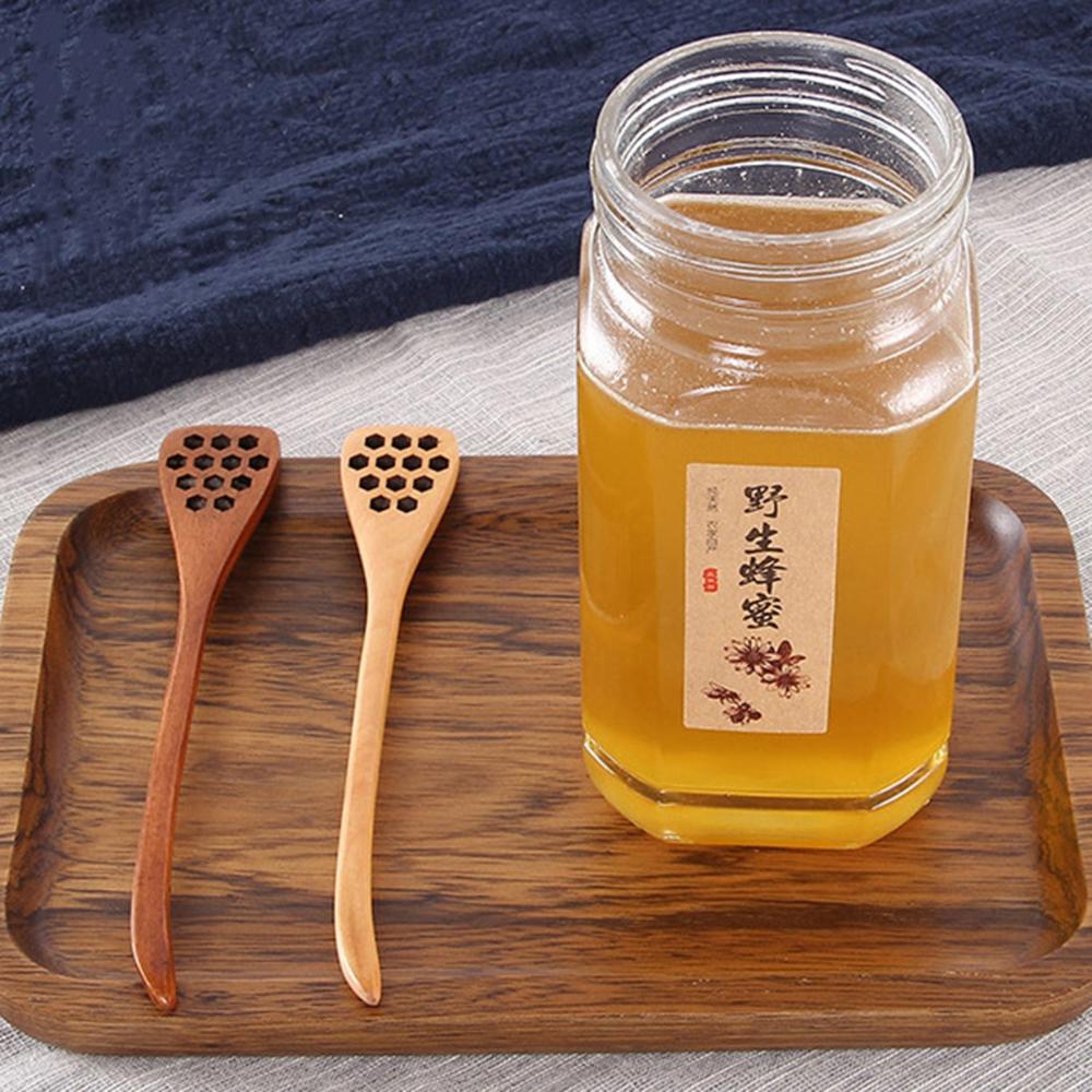 Baking Comb Drizzler Saver Long Handle Wooden Honey Dipper Stirrer Spoon Mixing Stick