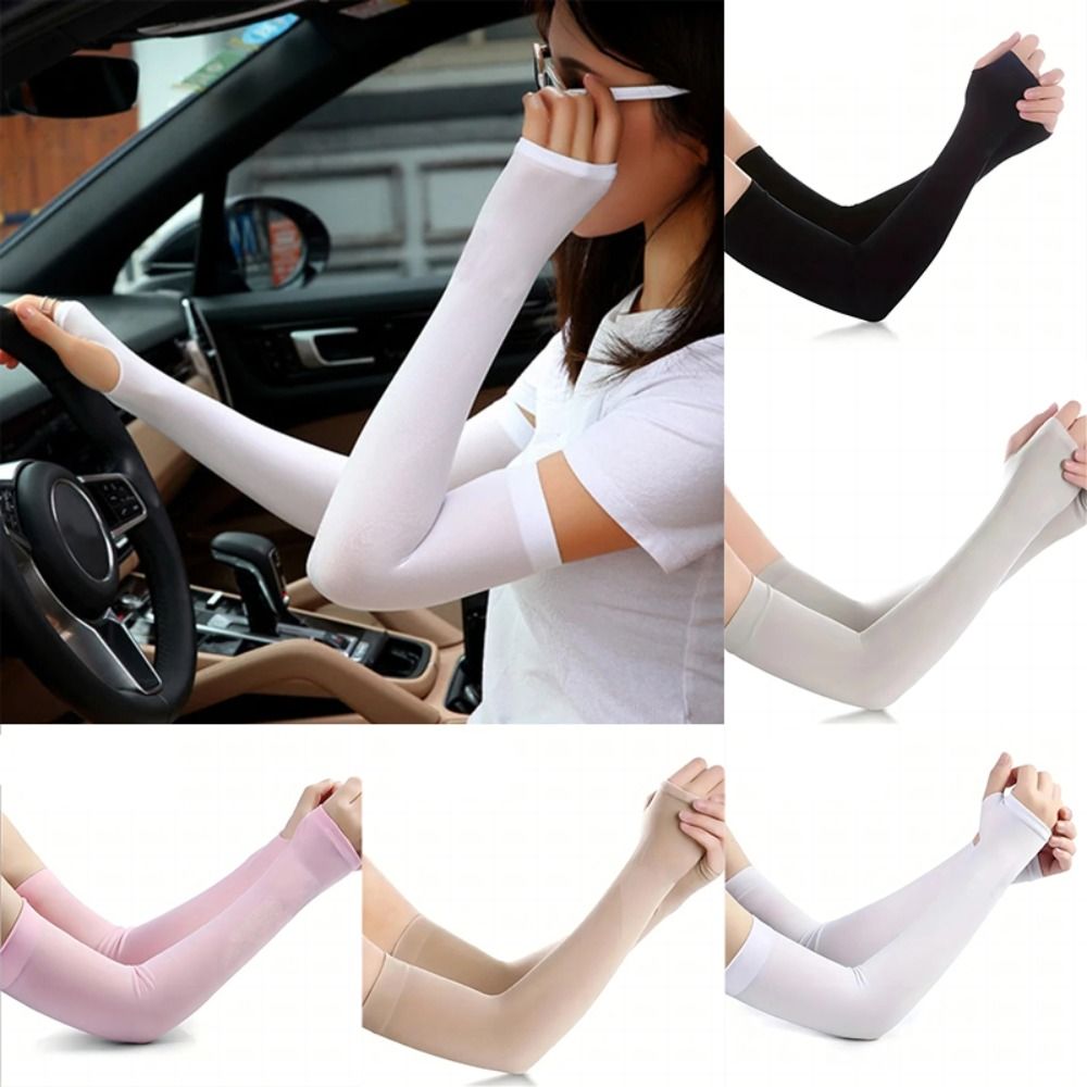 New Breathable Sun Protection Sleeves Elastic Summer Cooling Driving Sleeves Quick Drying Anti-UV Fishing Running Sleeves