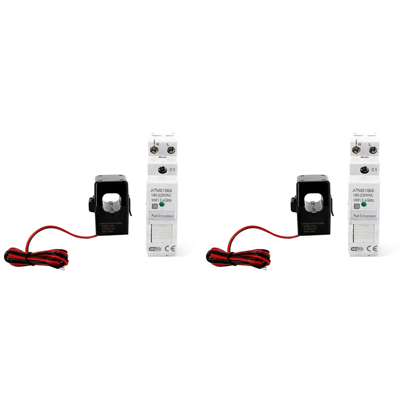 ARELENE 2X ATMS1603 Tuya Single Phase WiFi Smart Energy Meter 100-230V Din Rail Precisely Measuring Voltmeter Ammeter Power