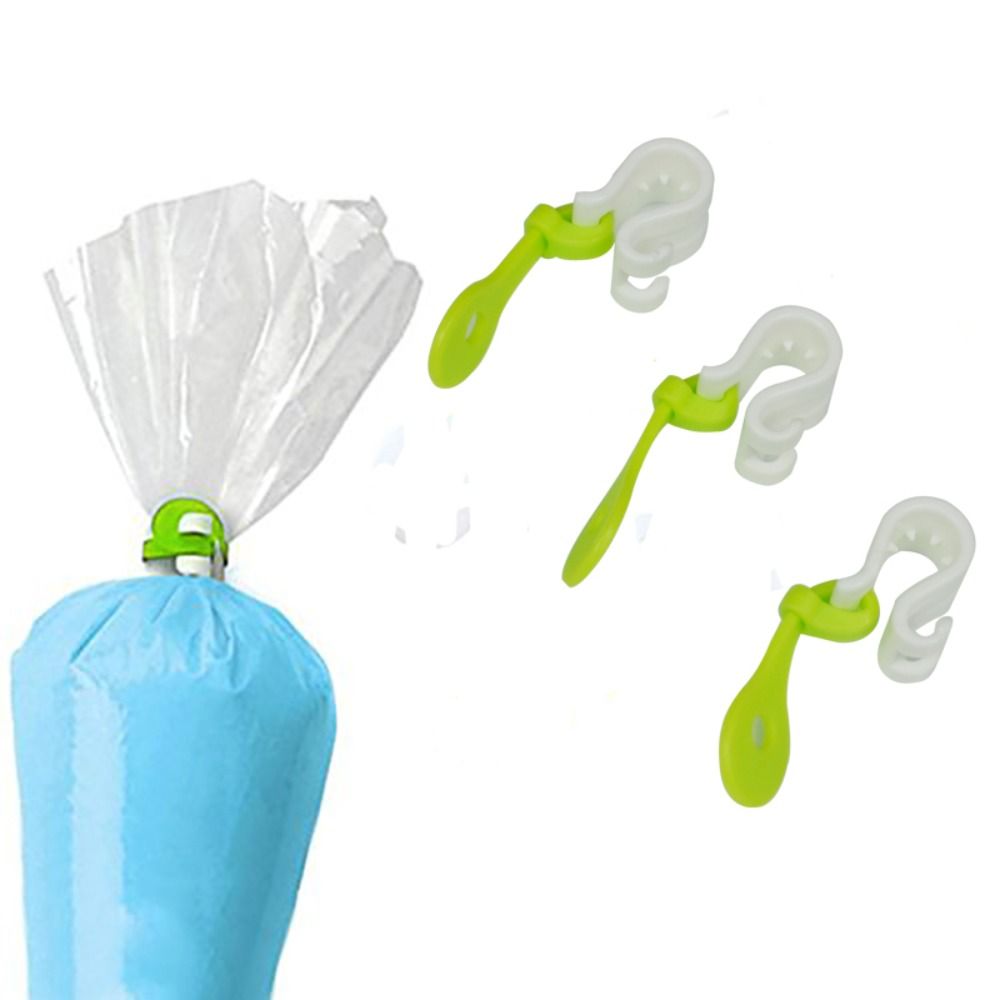 3 Pieces Piping Plastic Cake Decorating Bag Clips Reusable Practical Pastry Bag Buckle Convenient Icing Bag Ties Kitchen