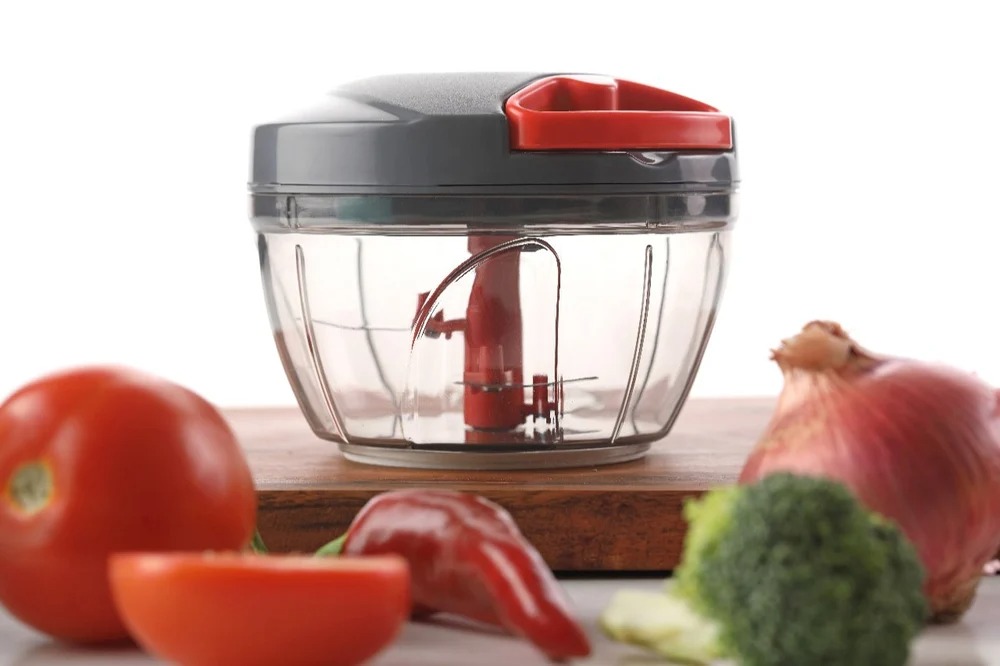 Portable Manual Food Chopper & Processor - Hand-Pulled String Onion Garlic Mincer with PS Blade