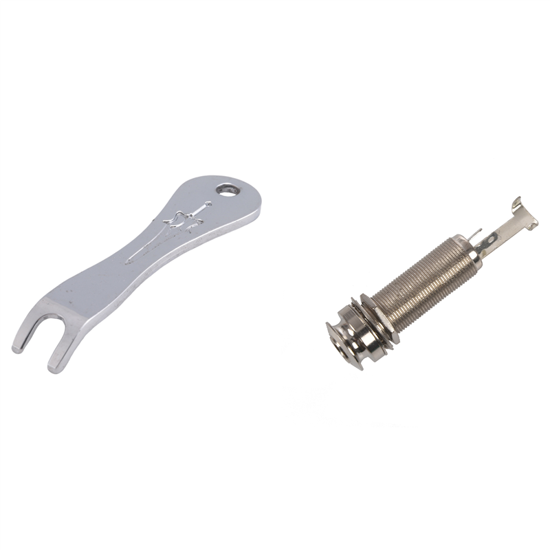 fasdaga 1Pc Mono Long Input Output Threaded Guitar Barrel Jack New 1/4 Inch & 1Pc Acoustic Guitar Ukulele String Bridge Pin Puller Pulling Remover Tool