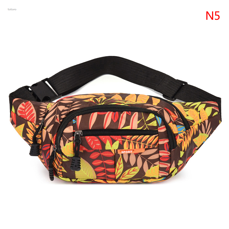 NEW totoro Leaf Printed Female Waist Bags Large Hot Selling Capacity Fanny Pack Men's Belt Bag