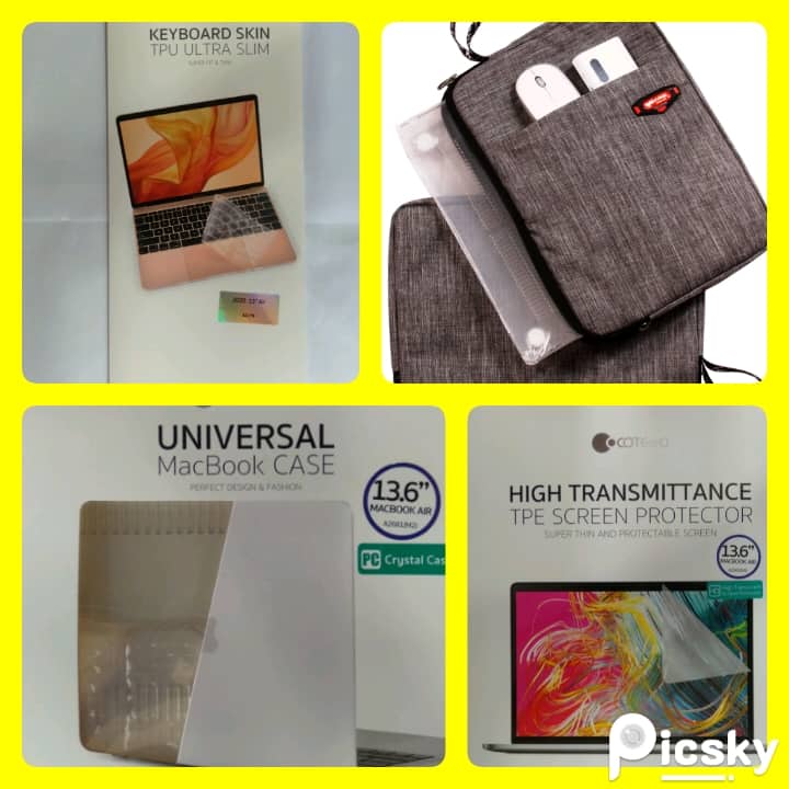 Macbook M2 Air 13.6 inch 4 in 1 Bundle Protector (Bag,Case,Keyboard Protector And Screen Saver For Model: A2681 M2)