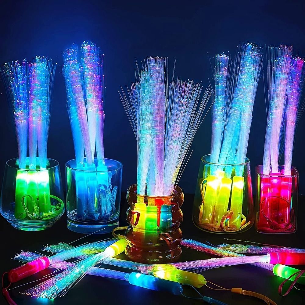 For Novelty Gift Optic Wands Luminous Sticks Led Flashing Stick Luminous Outdoor Night Light LED Light Stick Color Changing Luminous Wand Flash Fiber Rod Glow Fiber Optic Stick