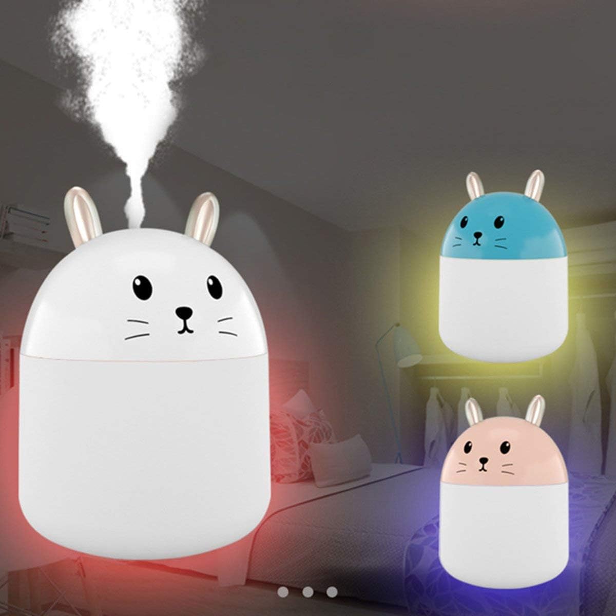 NepLiving Desktop Humidifier With Colorful Atmosphere Light 250ml Capacity Cool Mist Aroma Diffuser Home Bedroom Humidifier Purifier
