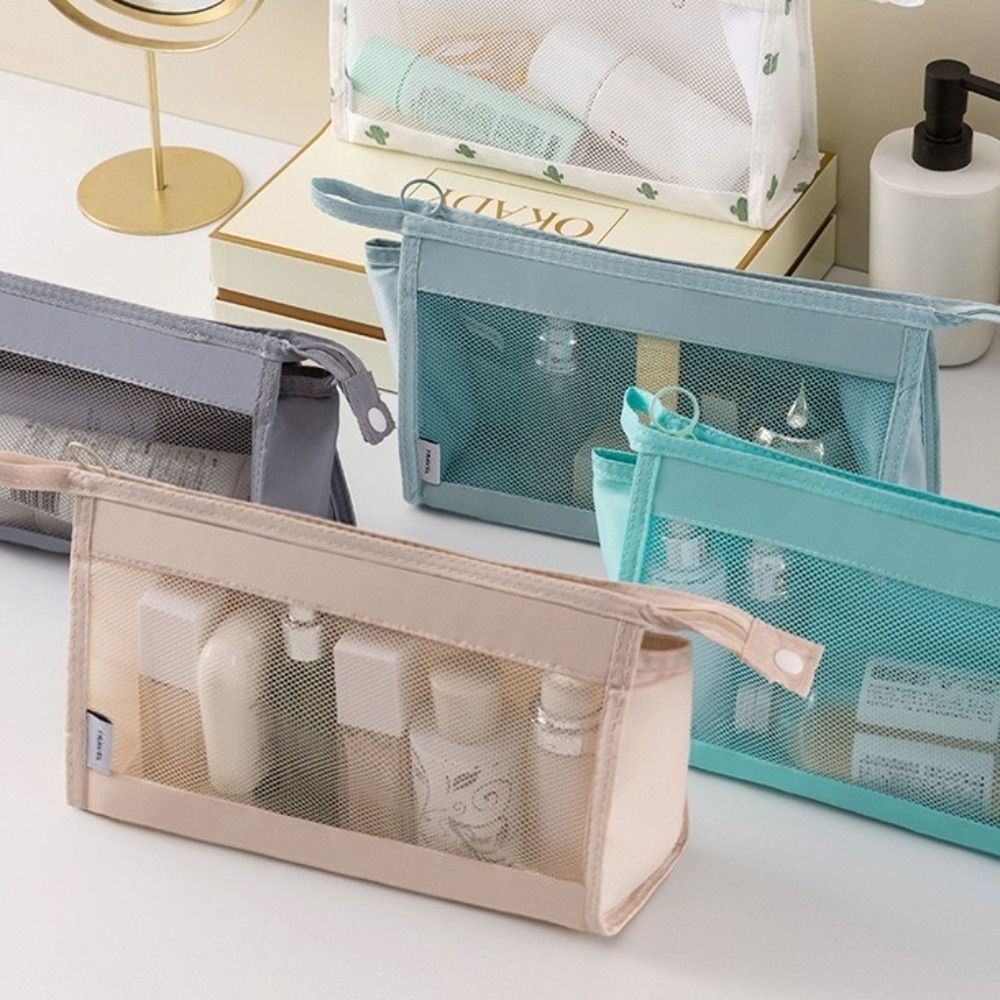 Large Capacity Hanging Travel Cosmetic Bag Foldable Visible Shower Storage Pouch Portable Multifunctional Toiletry Bag Women