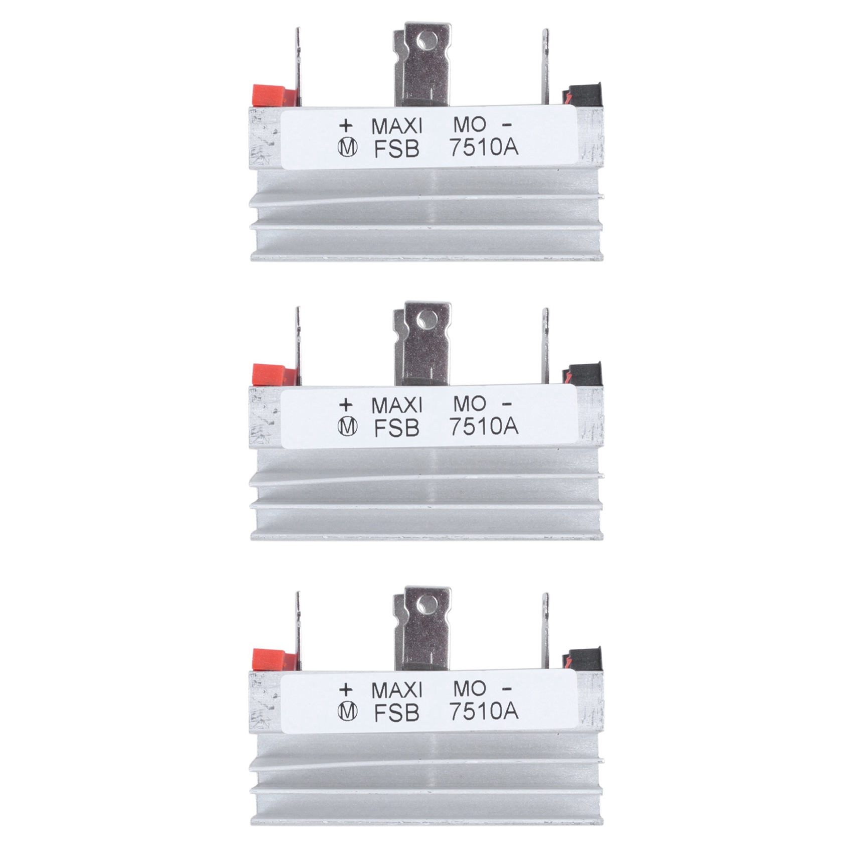 FORIDE 3X Aluminum Heatsink Base Single Phase Bridge Rectifier Diode 75A 1000V