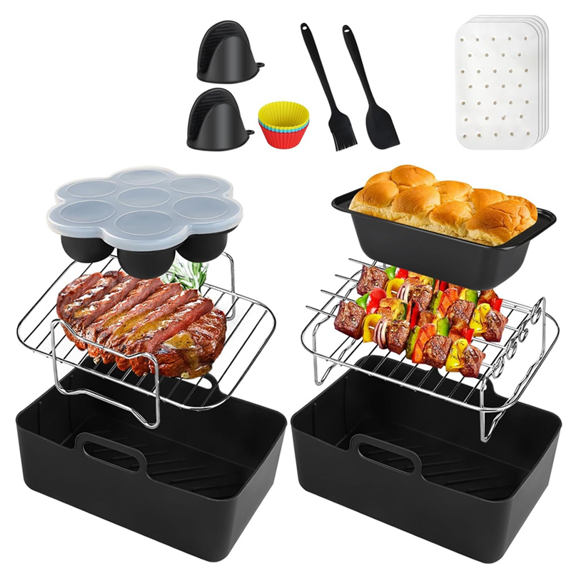 Silicone Air Fryer Liner,Air Fryer Accessories for Dual AF300UK AF400UK Reusable Dual Air Fryer Racks