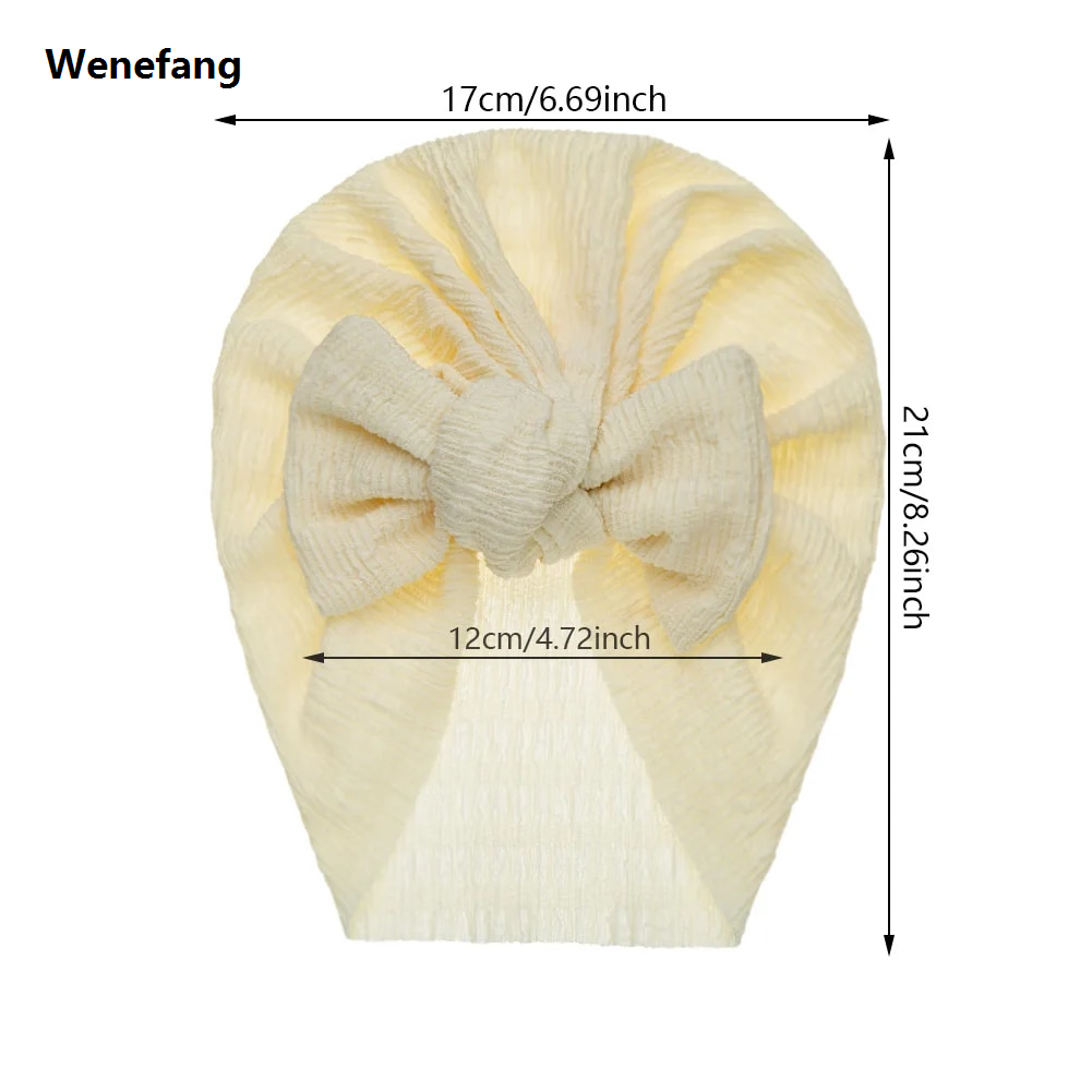 Wenefang Winkle Bow Baby Turban Hats Flower Tulip Print Beanies Handmade Topknoted Newborn Boys Girls Caps Headwraps Kids Headwear
