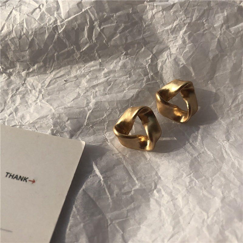 Gold Plated Floral Hoop Dangle Earrings