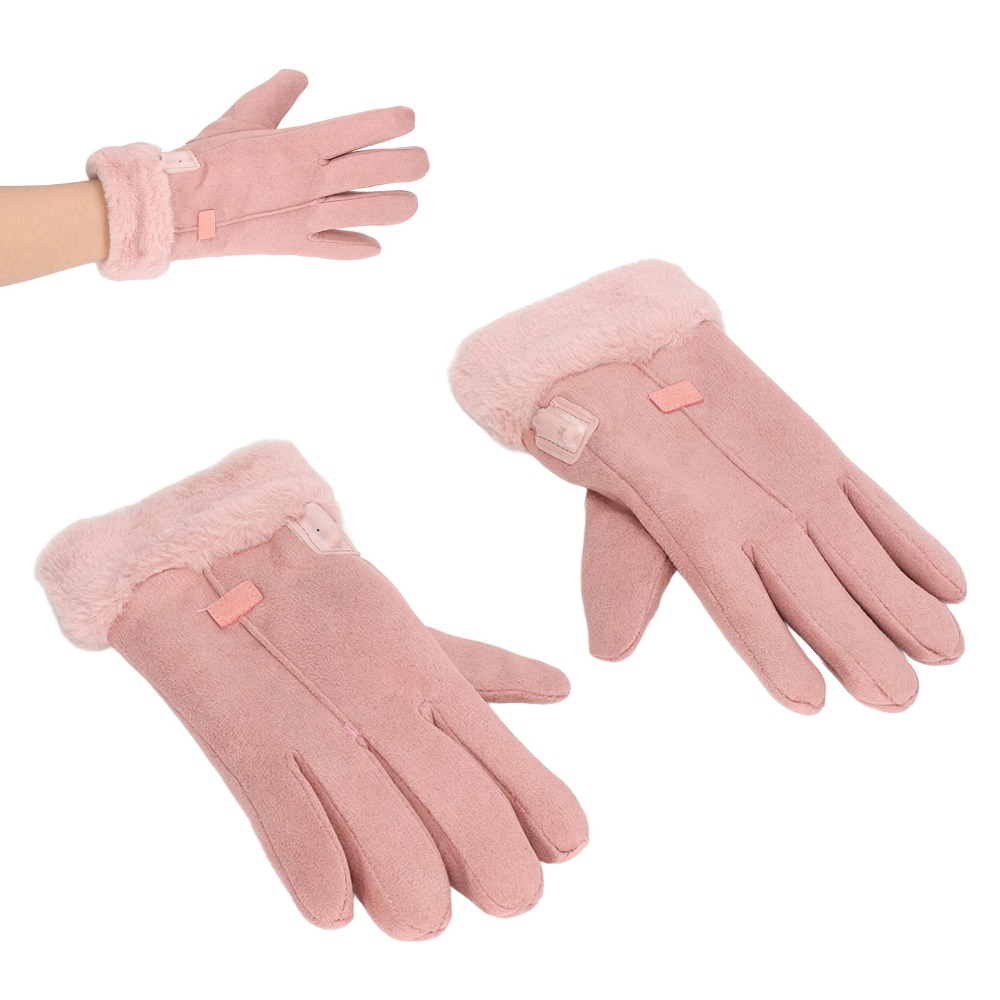 1 pair Warm Full Finger Electric Heating Gloves Touch Large Heating Area USB Heated Gloves Pink Adjustable Heat Cycling Heated Gloves for Skiing,Biking,Riding
