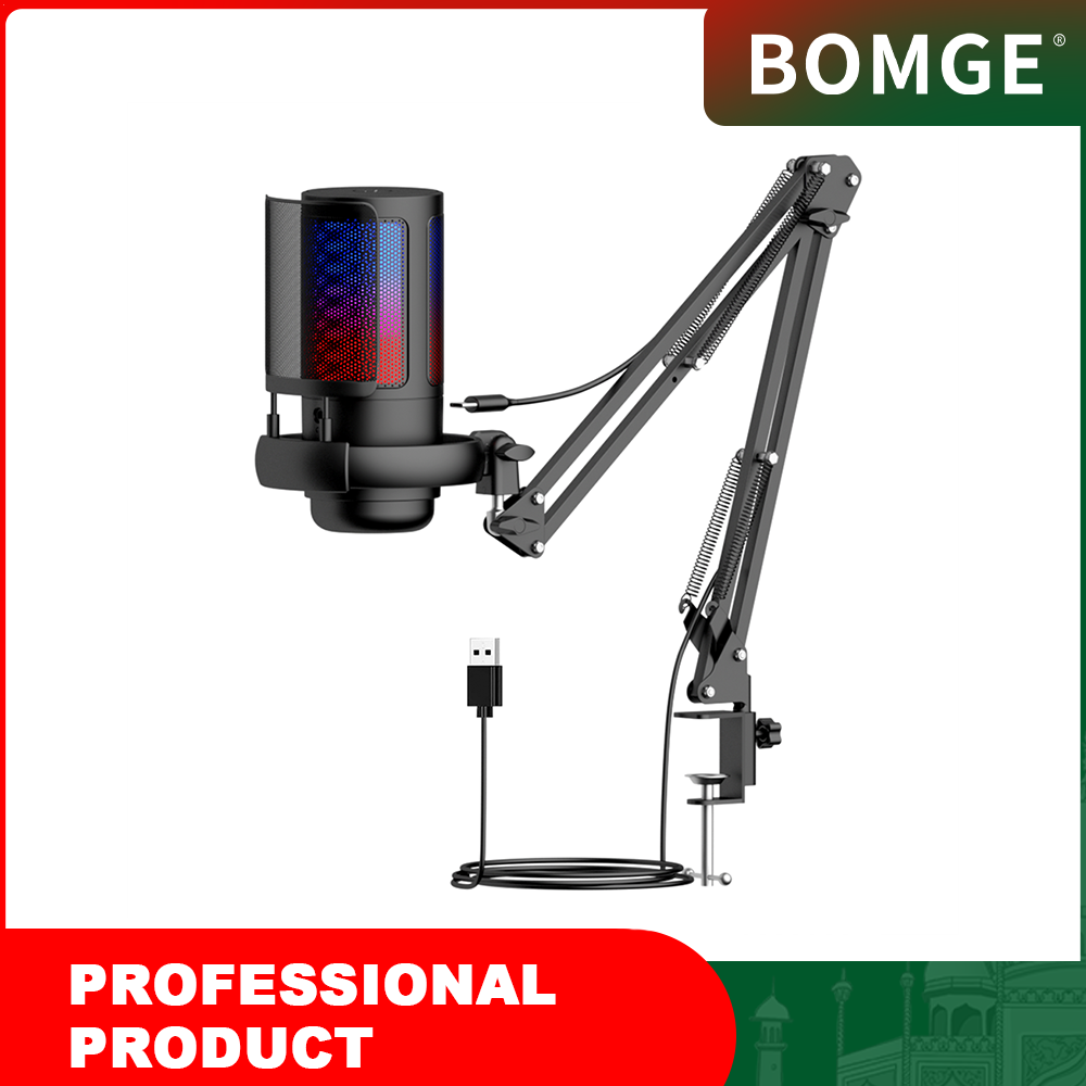 Gaming Microphone, Noise Cancellation Condenser mic with Mute, Gain, Monitoring, Boom Arm for Streaming, Podcast, Twitch, YouTube, Discord, PC, Computer, PS4, PS5, Mac, GamerWave DGM20S