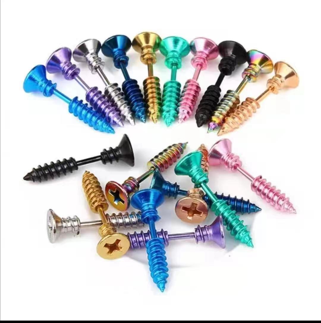 【New arrivals】Ins Screw Earrings Earrings Titanium Steel Men's and Women's Korean Earrings Jewelry