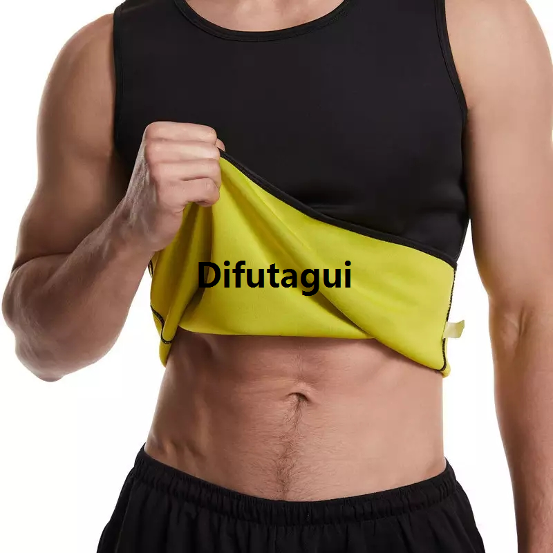 Difutagui Men Sweating Weight Loss Shapewear Neoprene Elastic Tights Fitness Fifty percent discount Tights Chest Belly Bodybuilding Whole Body Fat Burner Gym (S)