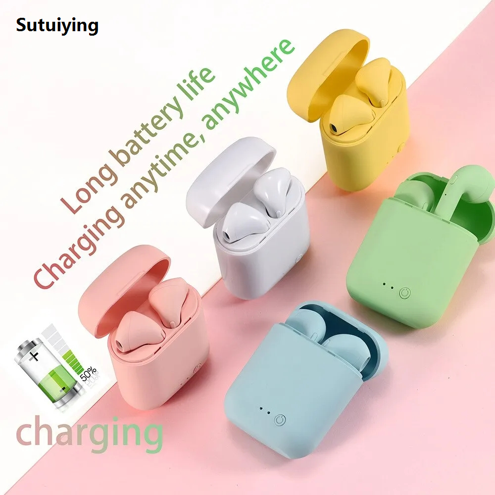 Sutuiying i12 TWS Wireless Bluetooth Headset with Mic In-Ear Stereo Earbuds New style Fone Bluetooth Earphones Sports Gaming Headphones For Xiaomi