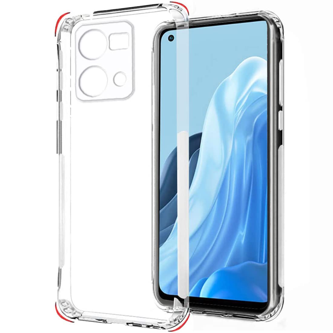 Slim Soft Silicon Shockproof Transparent TPU Back Case Cover for Oppo F21 Pro 4G / Reno 7 4G - Clear