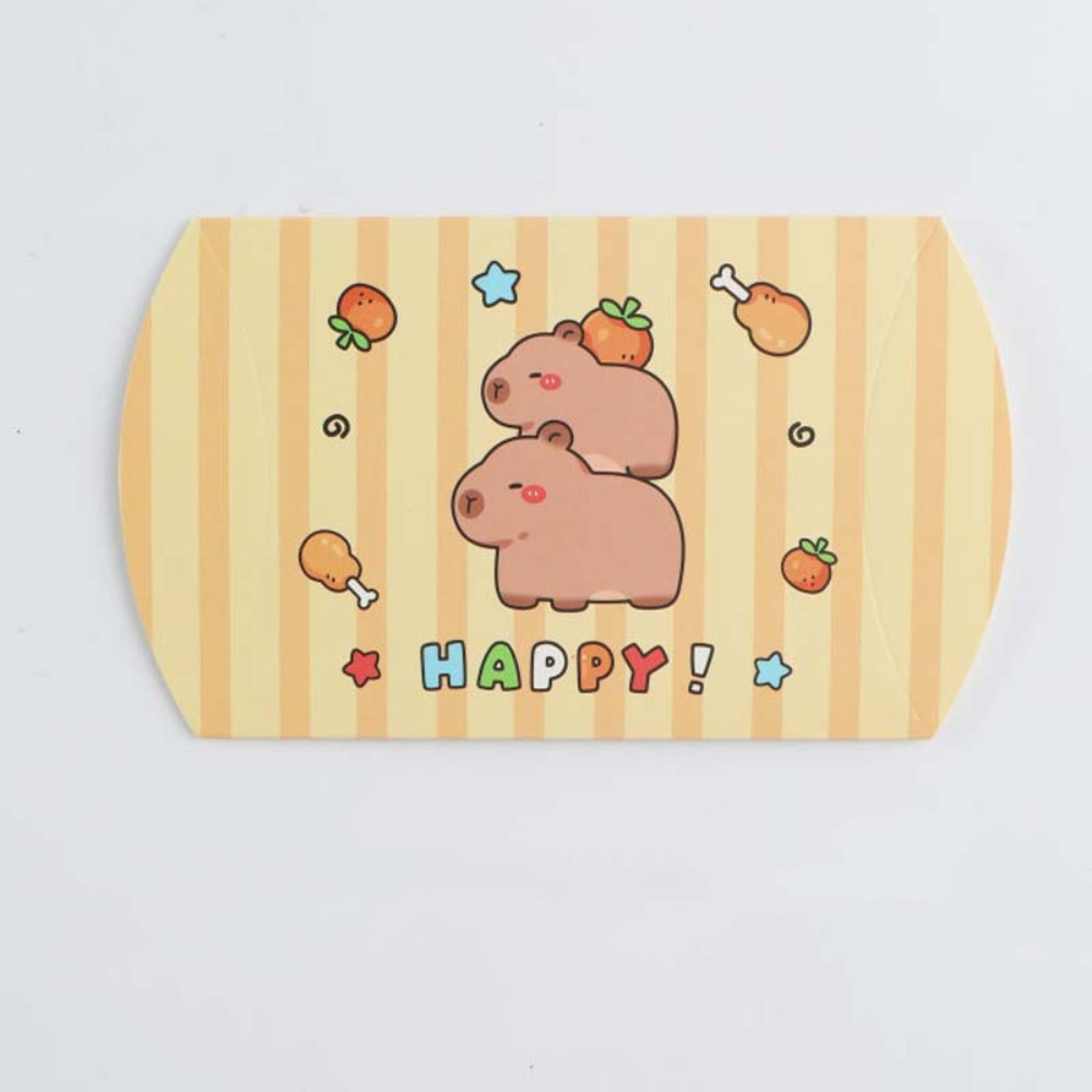 10PCS New Cute Capybara Chocolate Candy Pillow Boxes Cartoon Animal Paper Gift Folding Paper Box Small Wedding Favor Box Wedding Birthday Party Supplies
