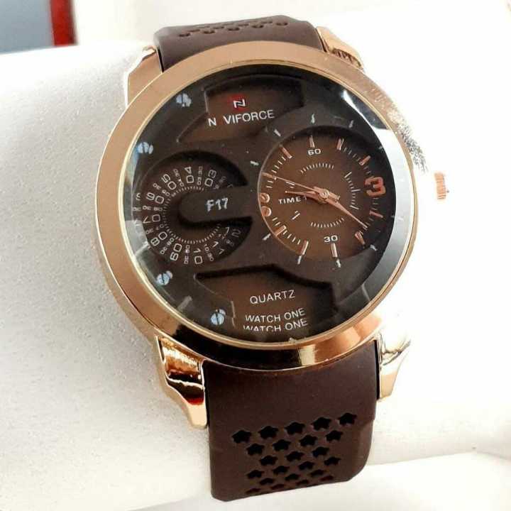 F17 Quartz Rubber Analog Men Watch || Sold By Time Plaza