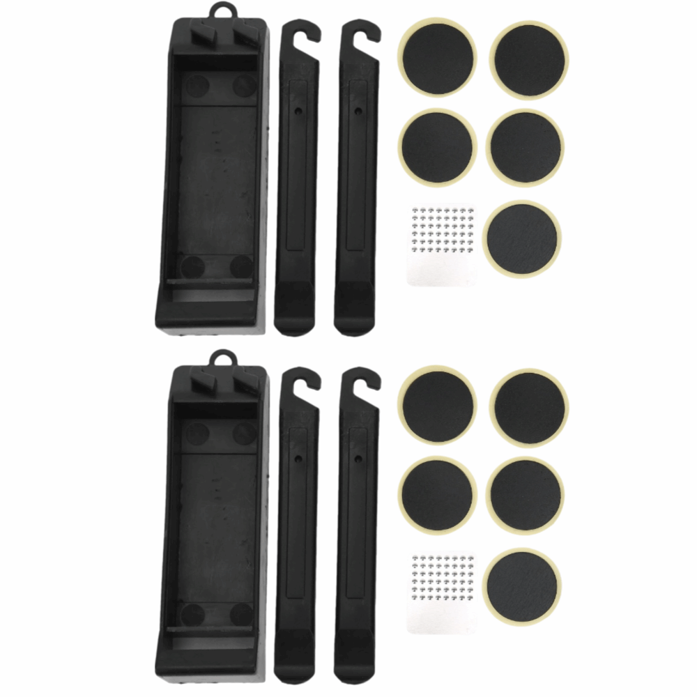 2 Sets Portable with Tire Levers Bicycle Tire Repair Kit with Rasp Tool 2.5cm Inner Tube Repair Kit Lightweight Bike Tyre Patch Kit Outdoor Riding