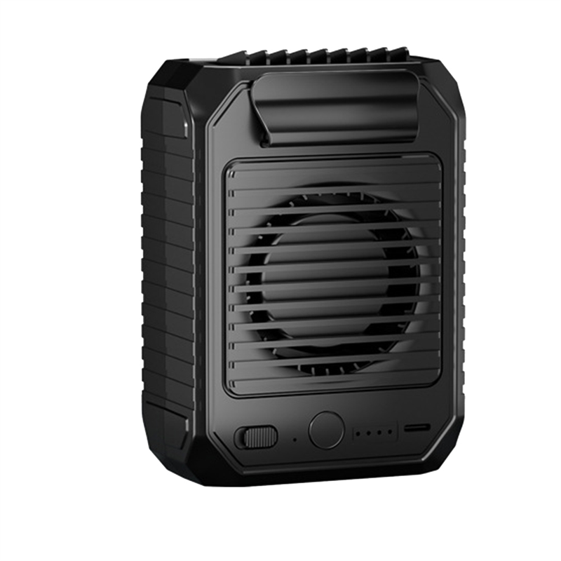 1Set M22 Outdoor Hanging Waist Fan 10000MAh Neck Hanging Multifunctional Charging+Cooling Waist Hanging Fan Black