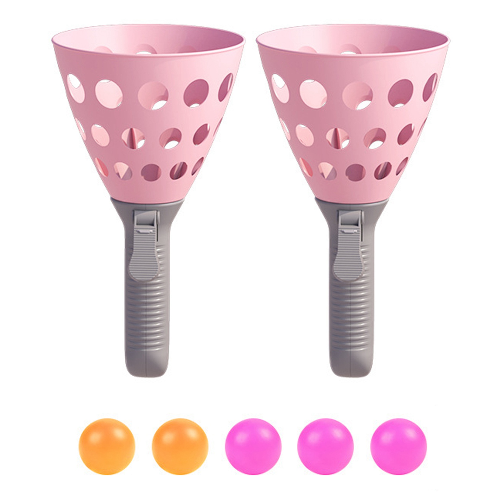 ARELENE 1 Pairs Children Throwing and Catching the Ball Outdoor Sports Butt Ping Pong Ball Parent-Child Interactive Toy Pink