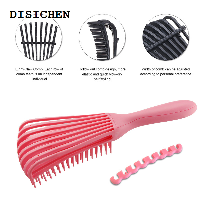 DISICHEN 5 Pcs/Set Hair Brush Detangling Brush Scalp Massage Hair Comb Green Adjust Octopus Curly Comb Women Detangle Hairbrush Salon