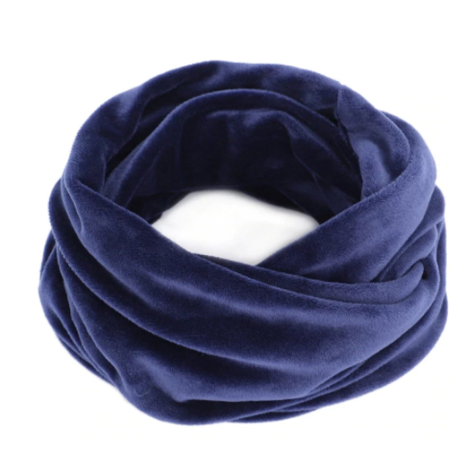 Winter Solid Color Velvet Fabric Ring Scarves Vintage Neck Warmer/Headgear For Men