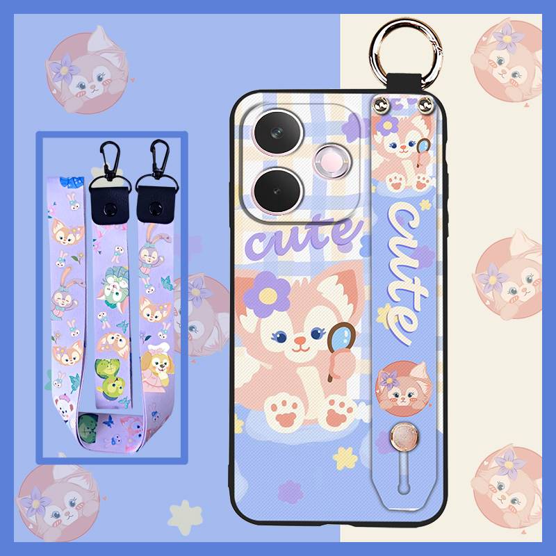 Wrist Strap Dirt-resistant Phone Case For OPPO A5 Pro 5G Global Phone Holder Kickstand ring Lanyard Cute Soft case