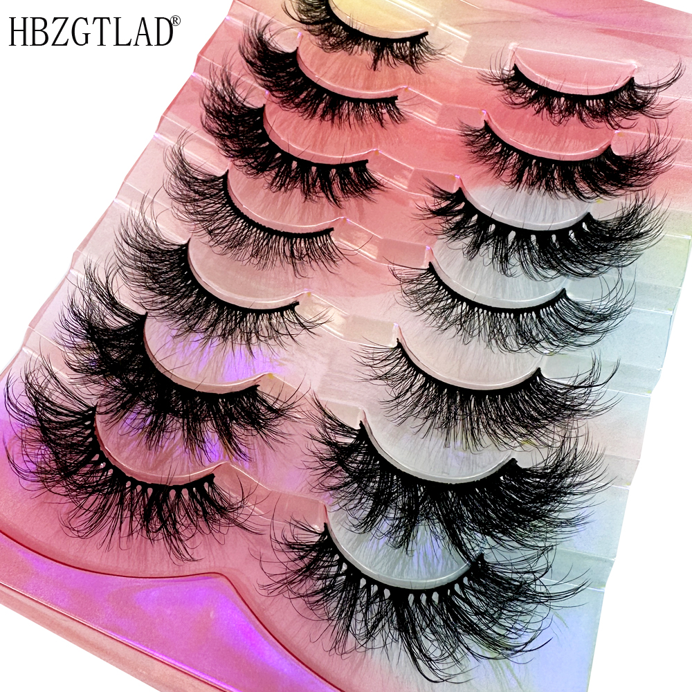 HOT NEW 7Pairs Natural Mink Eyelashes Handmade Soft Long False Eyelash Thick Winged Cat Eye Lashes Beauty Makeup Lash Extension